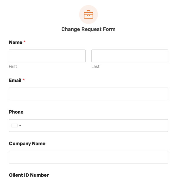 Change Request Form Template