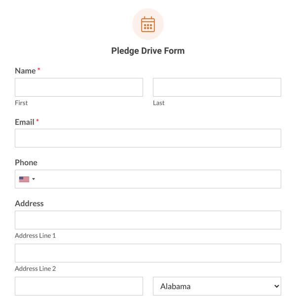 Pledge Drive Form Template