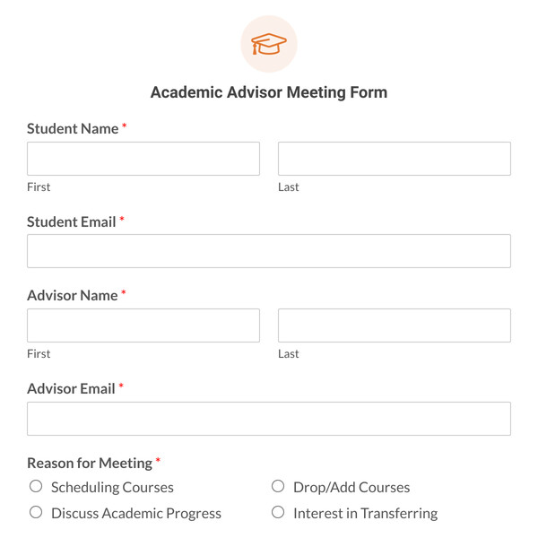 Academic Advisor Meeting Form Template