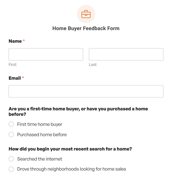 Home Buyer Feedback Form Template