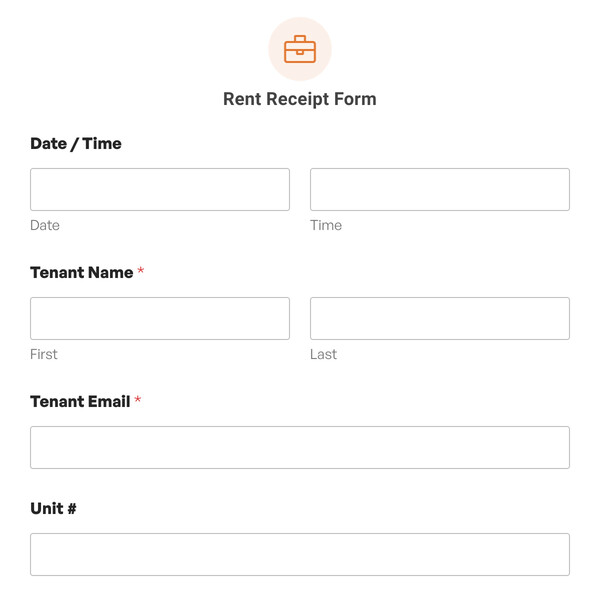 Rent Receipt Form Template
