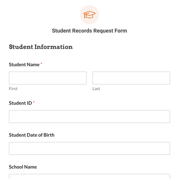 Student Records Request Form Template