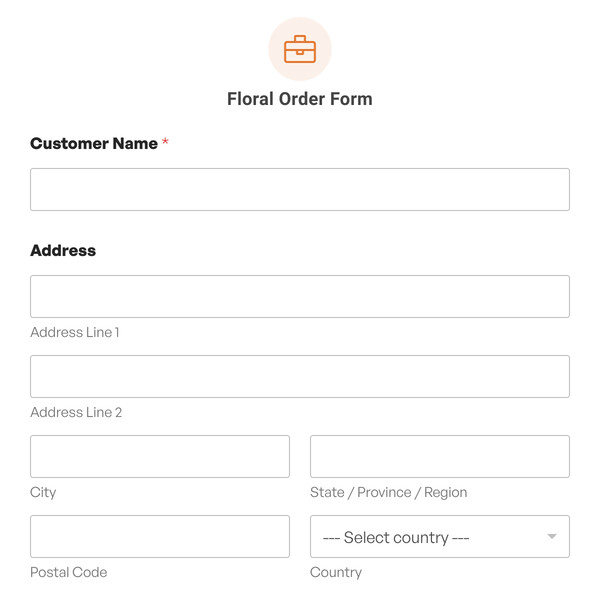 Floral Order Form Template