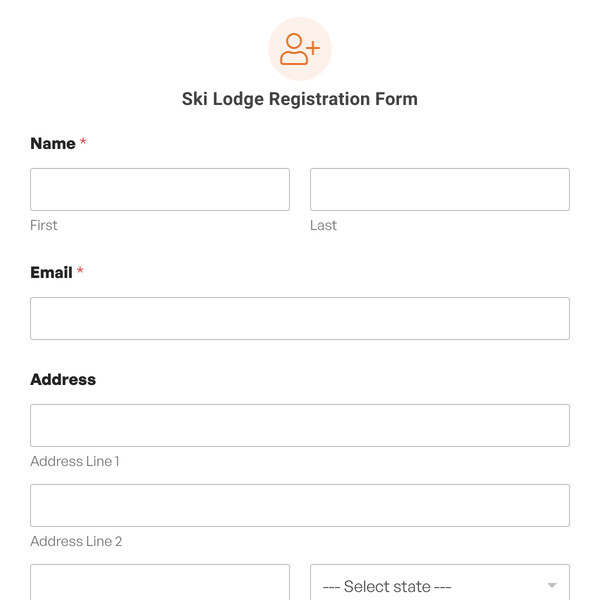 Ski Lodge Registration Form Template