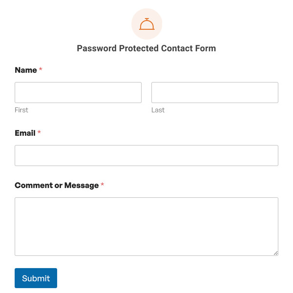 Password Protected Contact Form Template