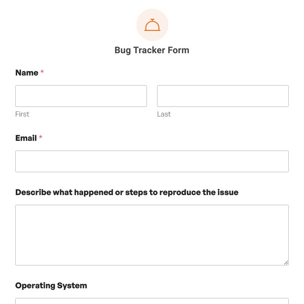 Bug Tracker Form Template