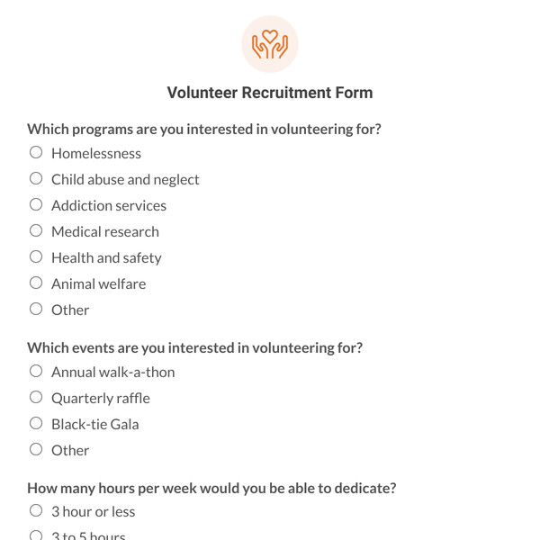 Volunteer Recruitment Form Template