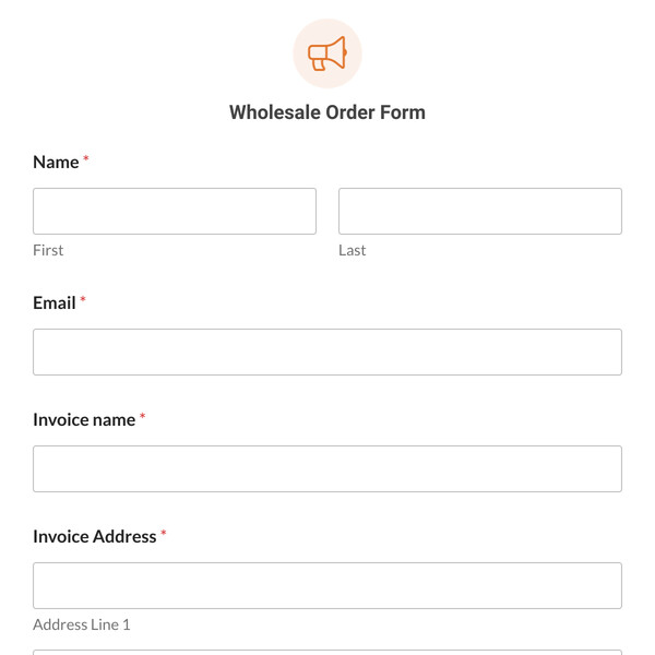 Wholesale Order Form Template