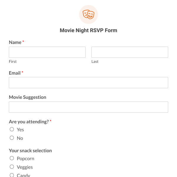 Movie Night RSVP Form Template