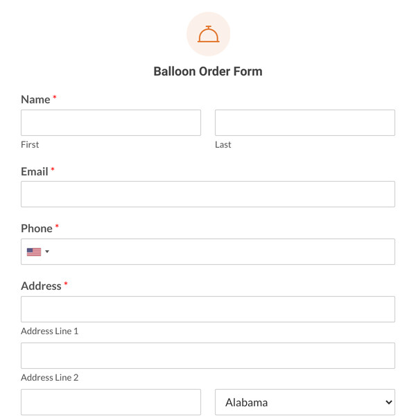 Balloon Order Form Template