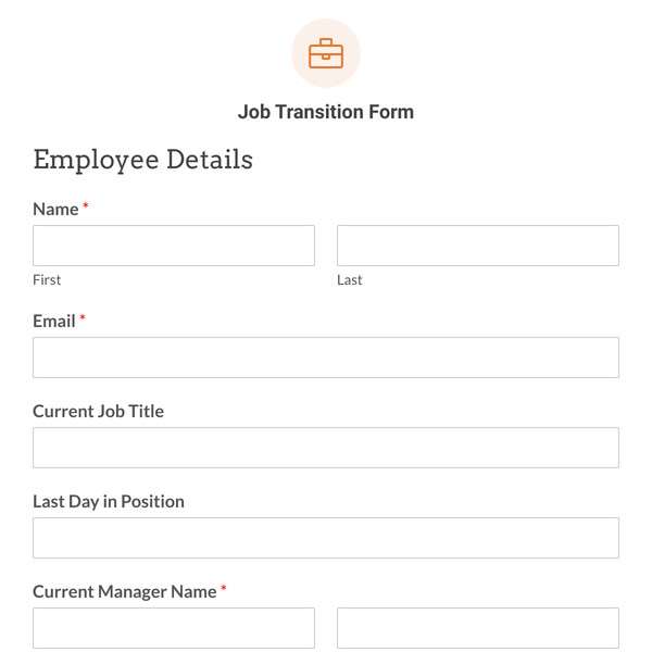 Job Transition Form Template