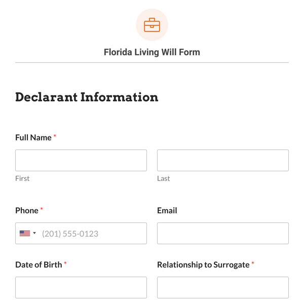 Florida Living Will Form Template