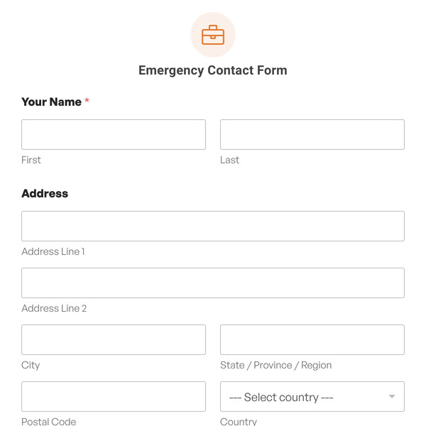 Emergency Contact Form Template