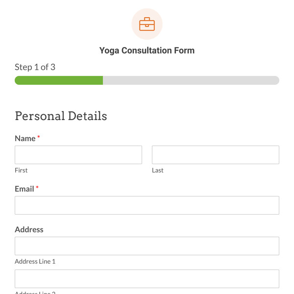 Yoga Consultation Form Template