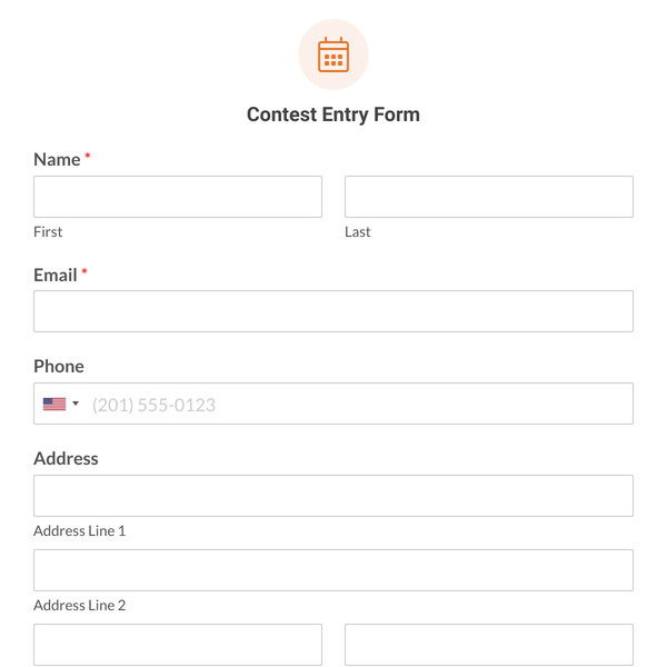 Contest Entry Form Template