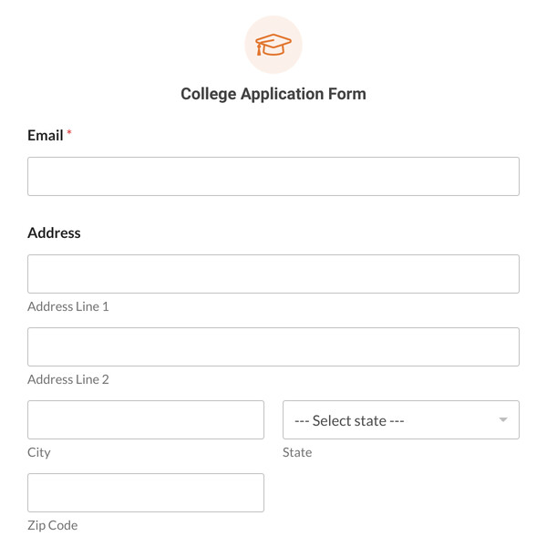 College Application Form Template