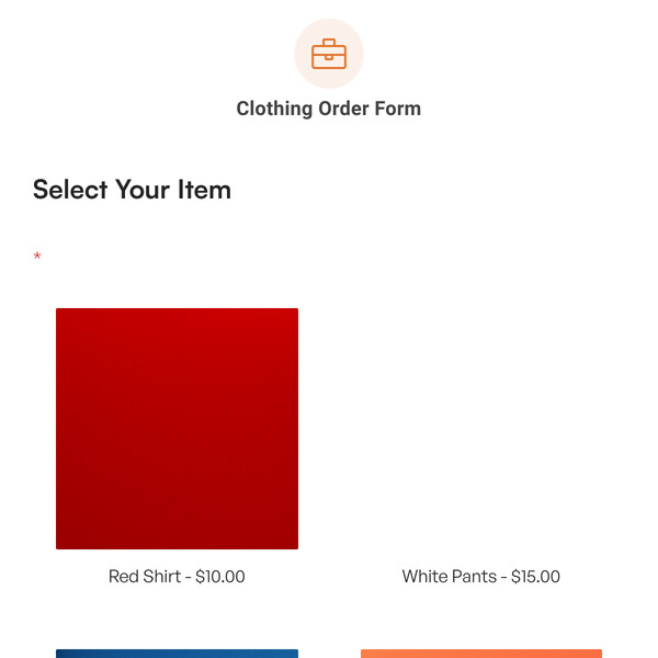 Clothing Order Form Template