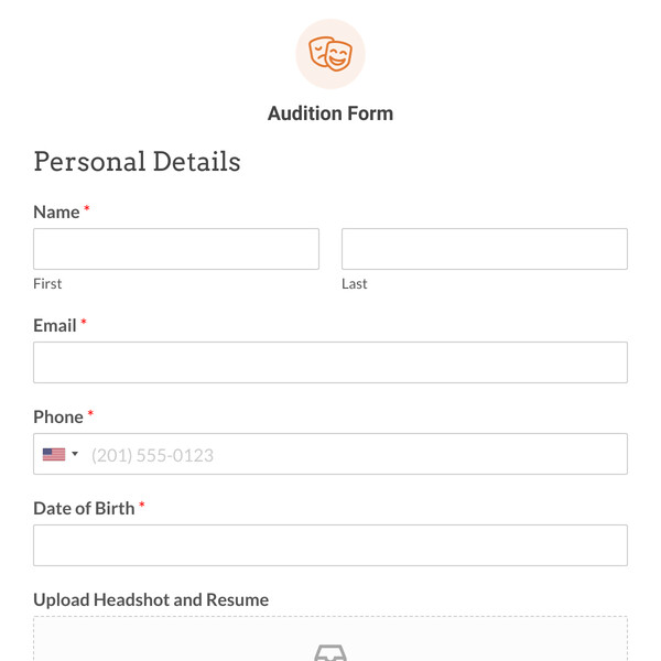 Audition Form Template