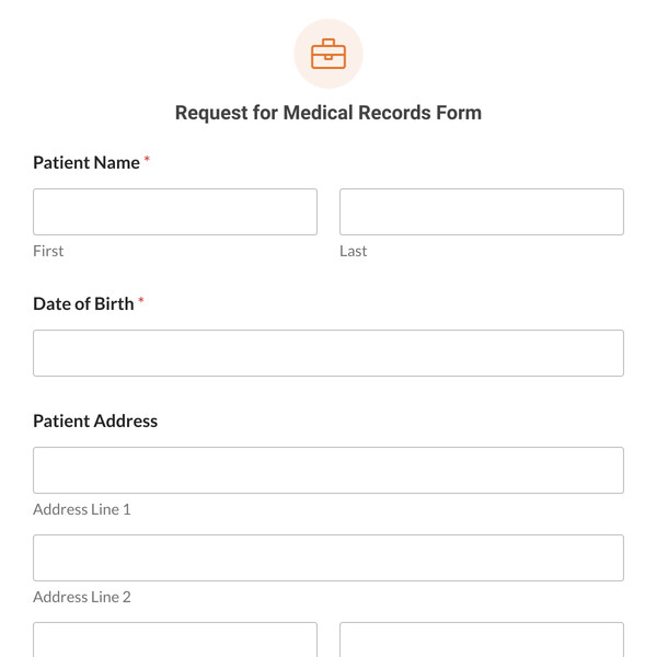 Request for Medical Records Form Template