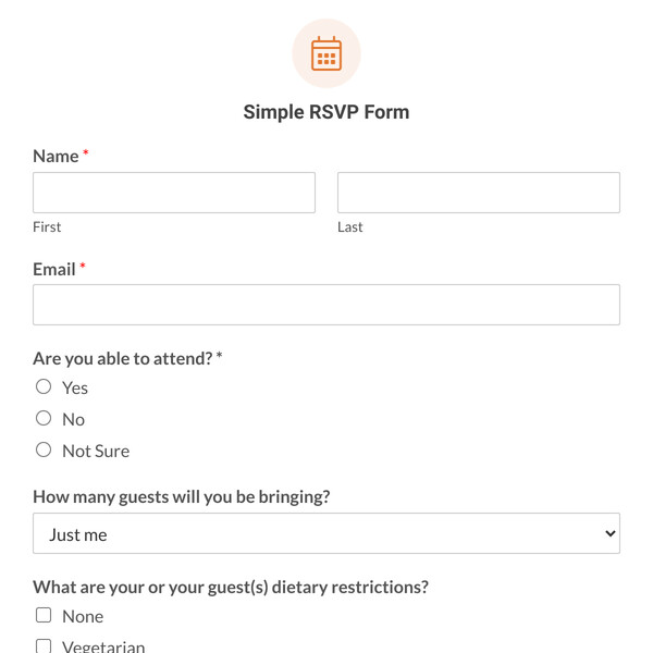 Simple RSVP Form Template