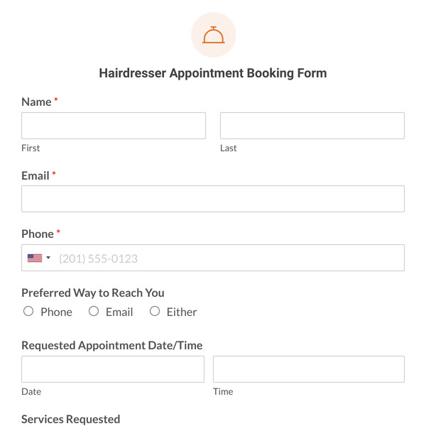 Hairdresser Appointment Booking Form Template