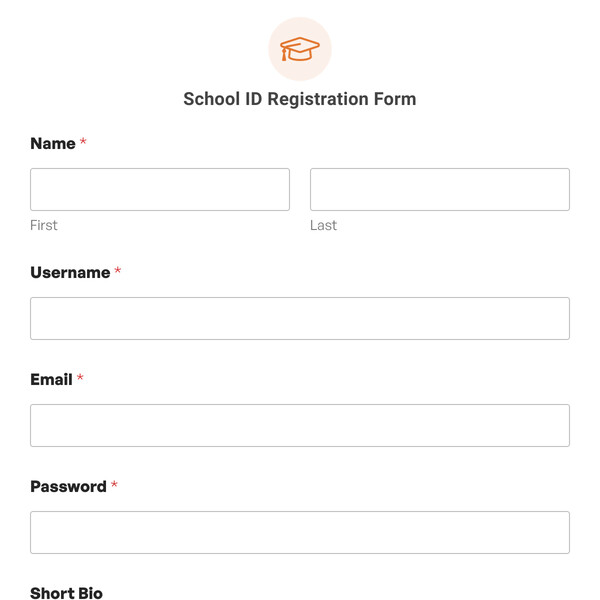 School ID Registration Form Template