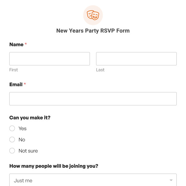 New Years Party RSVP Form Template