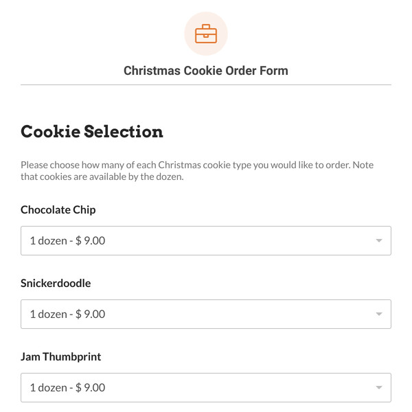 Christmas Cookie Order Form Template