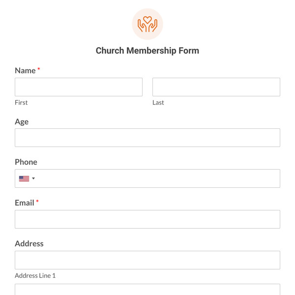 Church Membership Form Template