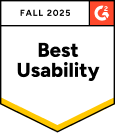G2 2025 Best Usability badge