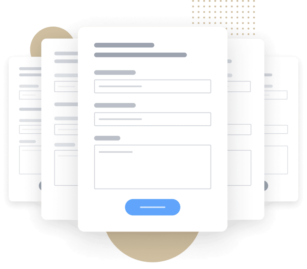 Illustration of multiple form templates with a submit button