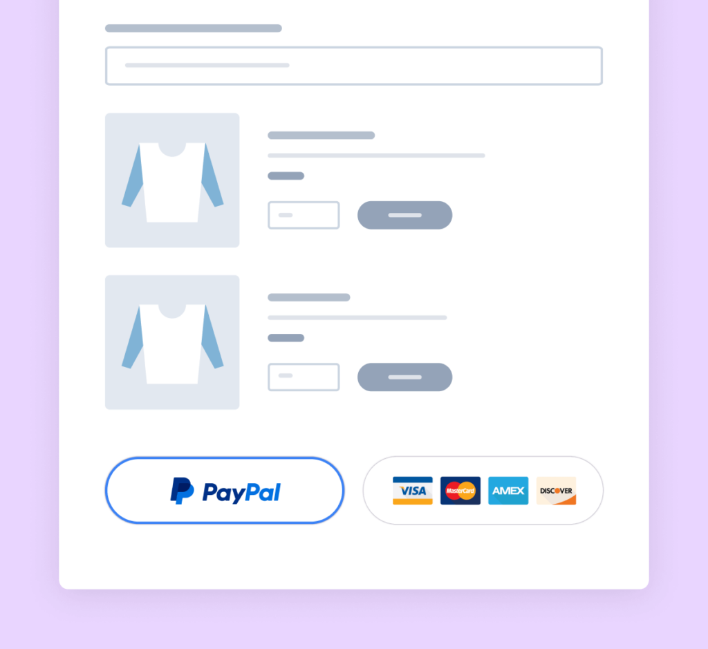 Illustration of PayPal payment integration on an online store